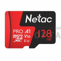 Карта памяти 128 Гб MicroSD Netac  P500  Extreme Pro  Class 10 UHS-I A1 V30 (100 Mb/s) без адаптера