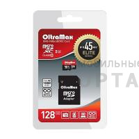 Карта памяти 128 Гб MicroSD  OltraMax Class 10 Elite UHS-I (45 Mb/s) + SD адаптер Карта памяти 128 Гб MicroSD  OltraMax Class 10 Elite UHS-I (45 Mb/s) + SD адаптер