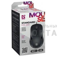Мышь проводная оптическая DEFENDER Standard MB-580 черный,3 кнопки,1000 dpi (1/40) Мышь проводная оптическая DEFENDER Standard MB-580 черный,3 кнопки,1000 dpi (1/40)