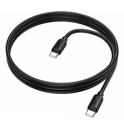 Кабель Type-c to Type-c HOCO X115 Superfly, 1.0м, круглый, PD60Вт, 3.0А, пластик, цвет: черный(1/31/310)