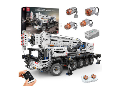 Конструктор детский MOULD KING 17034, Mechanical crane, грузовик, на пульте управления, 2819 деталей, белый, черный